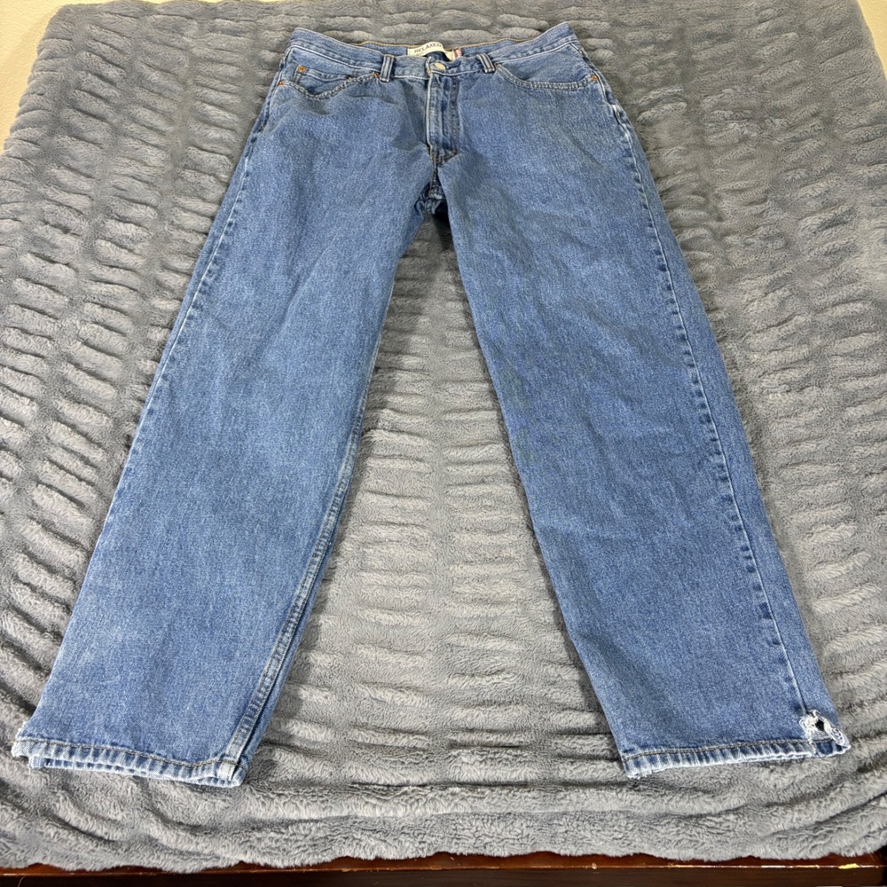 Levis 550 Relaxed Fit Tapered Leg Jeans Mens 36x32 Medium Wash Blue Denim AT548